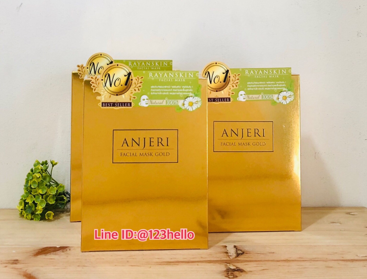 ANJERI FACIAL MASK แอนเจอรี่ เฟเซียลมาส์กโกลด์ 42 กรัม x 10 ซอง