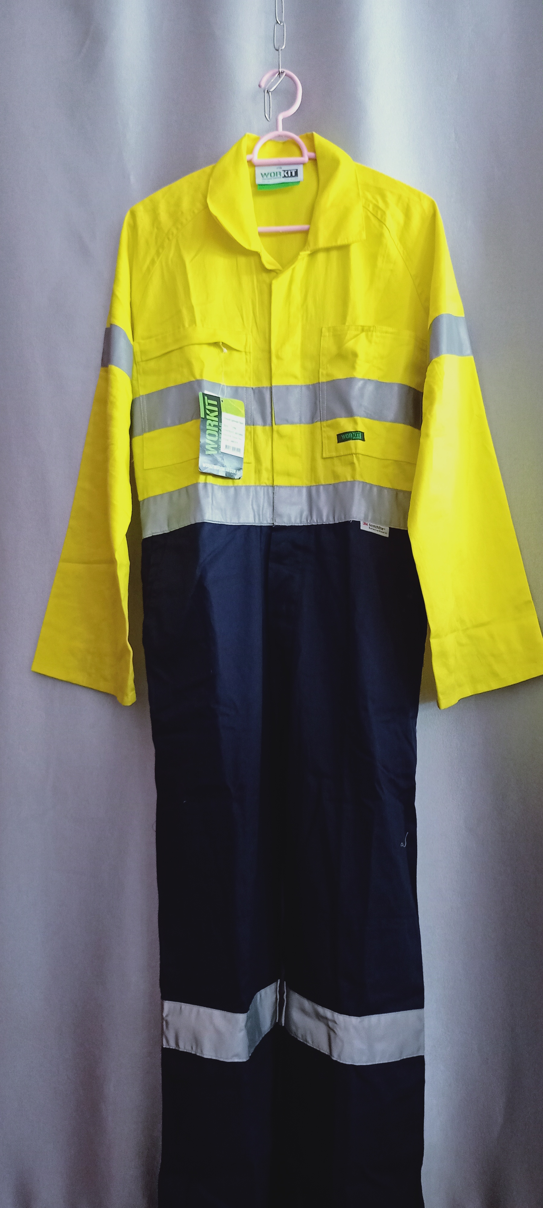 ชุดหมี coverall แถบสะท้อนแสง 3M สีเหลืองกรม แบบปิดซิป ผ้า TC ชุดทำงาน ชุดหมี ชุดหมีเซฟตี้ ชุดหมีกู้ภัย ชุดหมีแฟชั่น เข้ารูป coverall ทุกไซส์ สำเนา