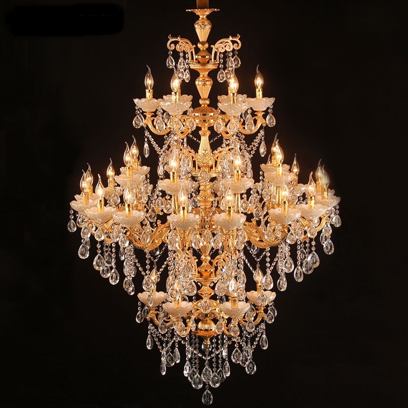 โคมเชิงเทียน โคมระย้า คริสตัล ไฟเชิงเทียน 36ดวง Big Gold Candle Chandelier ไฟเชิงเทียนระย้า ไฟแขวน ไฟเพดาน โคมแขวน ไฟระย้า ไฟช่อ ไฟกิ่ง สวยหรู ทันสมัย ทนทาน ประหยัดไฟ