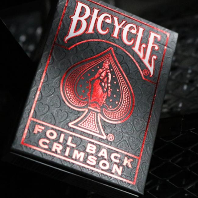 Bicycle Foil Back Crimson V2 Playing Cards (สีแดง)