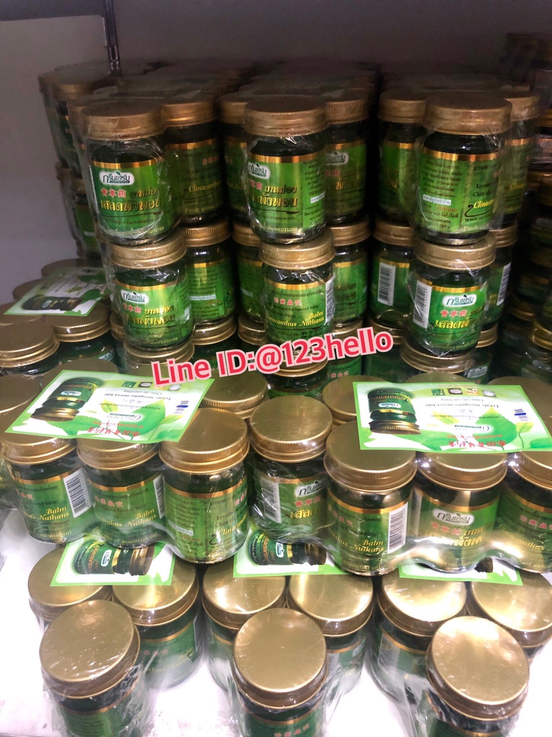 GREEN HERB Clinacanthus Nuthans Balm ยาหม่องเสลดพังพอน ตรากรีนเฮิร์บ บรรจุ 6 ขวด ขวดละ 50 กรัม