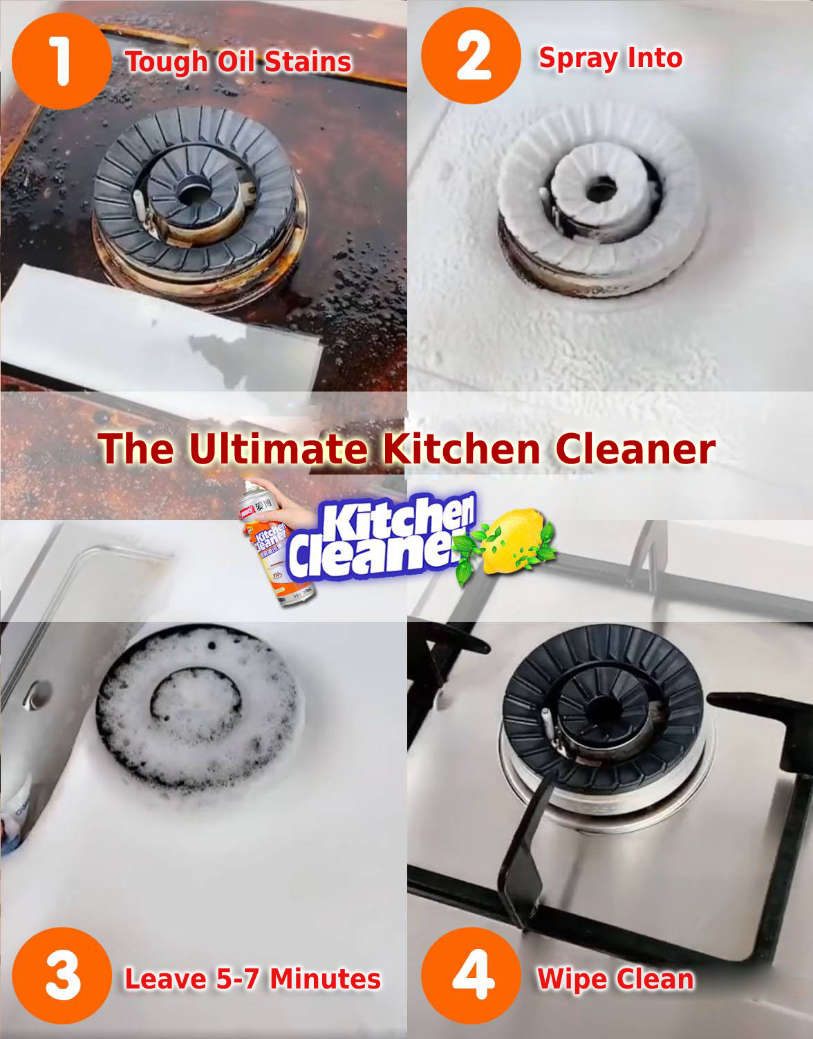 Kitchen Cleaner สเปรย์โฟมทำความสะอาด สเปรย์โฟมขจัดคราบมัน