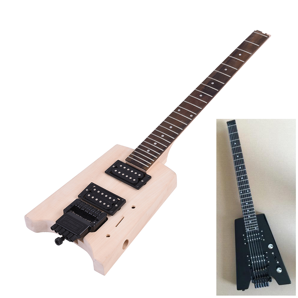 Electric Guitar Kit Special Design Without Headstock Basswood Body Rosewood Fingerboard Maple Neck