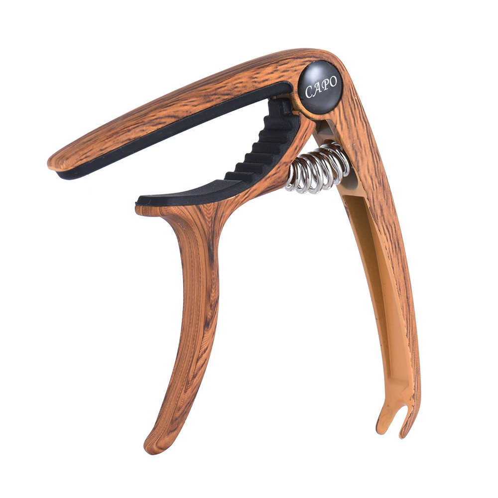 Clip-on Guitar Capo Clamp Zinc Alloy Single-handed Quick Change with Bridge Pin Puller Remover for Classic Acoustic Electric Guitars Ukulele Banjo Bass