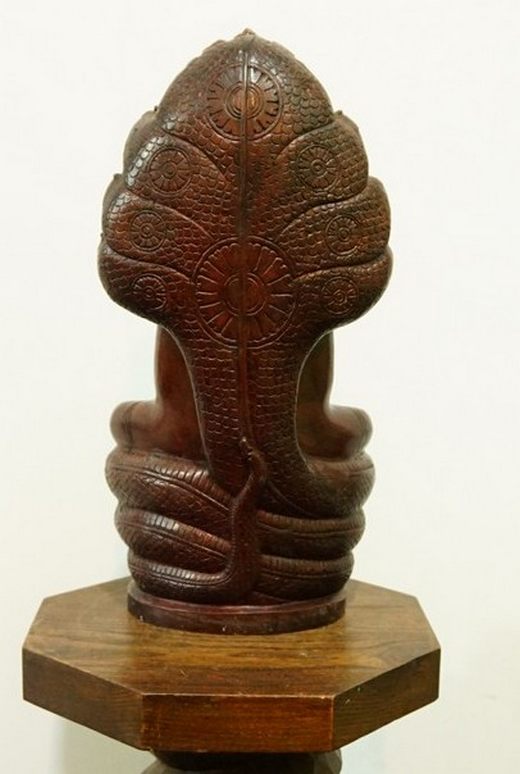 พระนาคปรก หลวงพ่อศิลา ขนาด 7 นิ้ว รมดำ มันปู