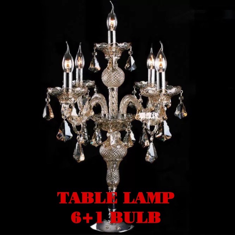 โคมไฟตั้งโต๊ะ table lamp ไฟตั้งโต๊ะ คริสตัล ไฟเชิงเทียน โคมระย้า ไฟระย้า ไฟกิ่ง ไฟช่อ หรูหรา มีระดับ ทนทาน ประหยัดไฟ
