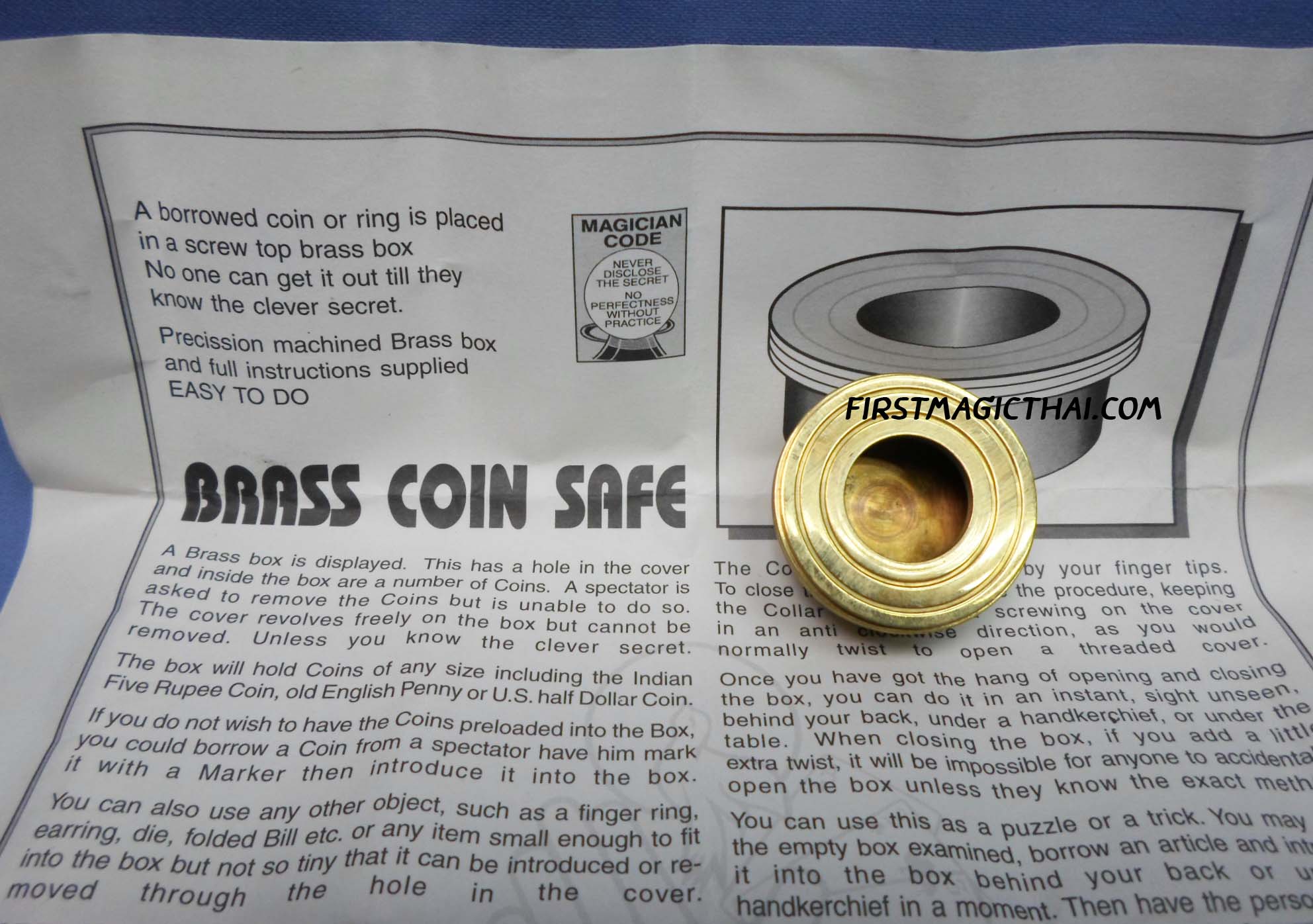 ตลับทองเหลือง พิศวง / Brass Coin Safe