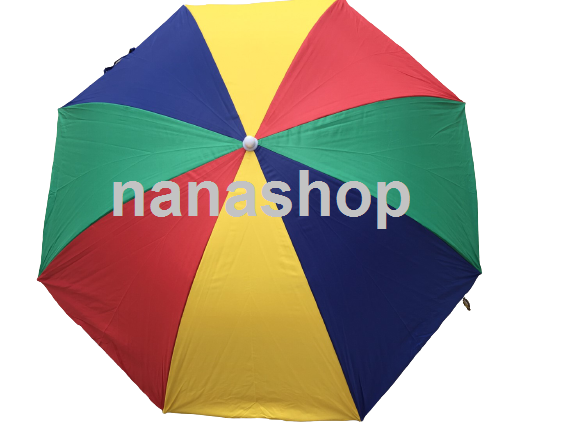 ร่มสนาม32นิ้วและร่มสนาม34นิ้ว สีรุ้ง ร่มผ้าร่มยูวีด้านในสีเงิน เกรดร่มสำเร็จ มีด้ามต่อปรับสูงได้ (สูงไม่มาก)