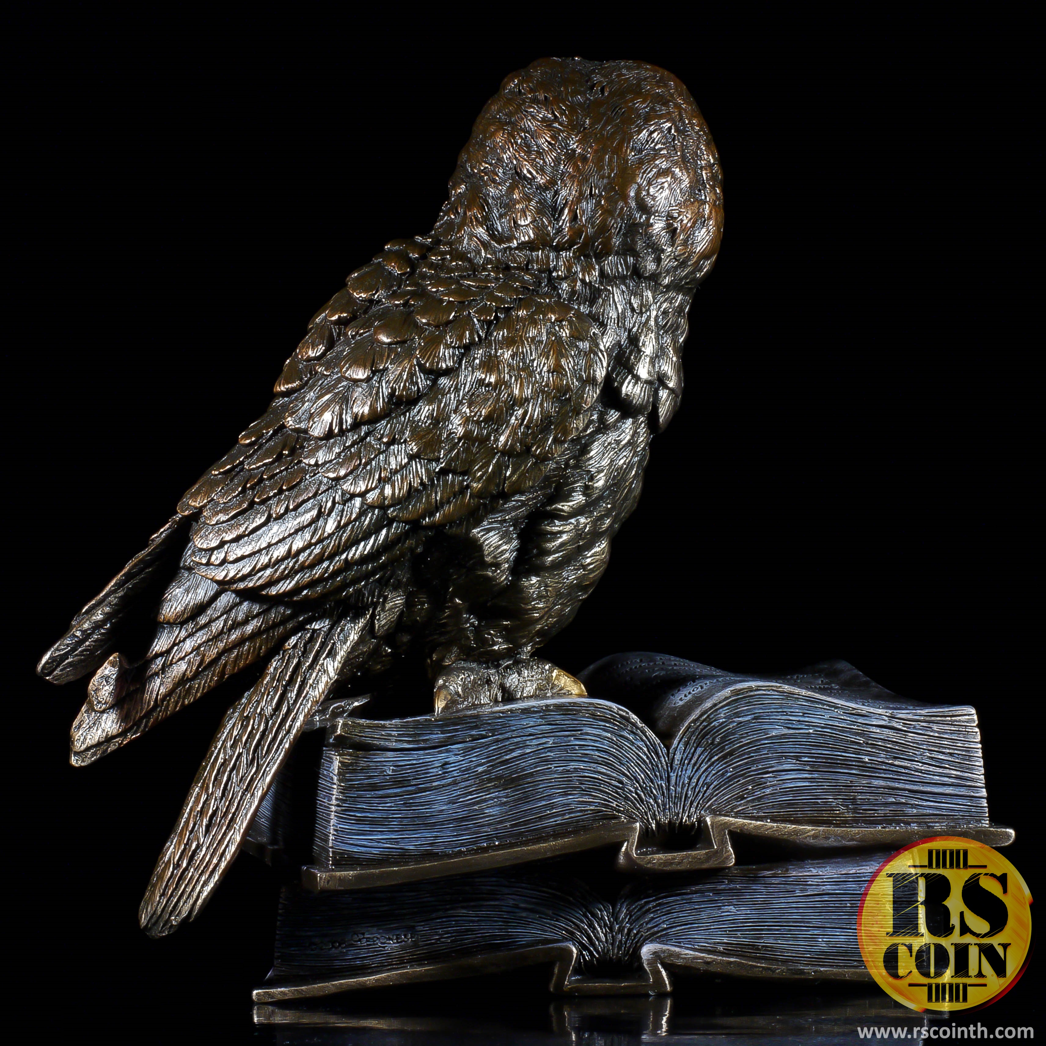 รูปปั้นสัมฤทธิ์ - นกฮูกหนังสือ (Sculpture Bronze Owl on Book - Pre Order)
