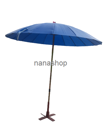 ร่มแม่ค้าขนาด60นิ้ว(กางแล้วกว้าง2.5เมตร)ร่มขายของ ตรากบ รุ่นแกนเหล็กด้ามต่อปรับสูงต่ำได้ ปลายลวดติดกิ๊บเหล็ก ร่มแข็งแรงทนทาน