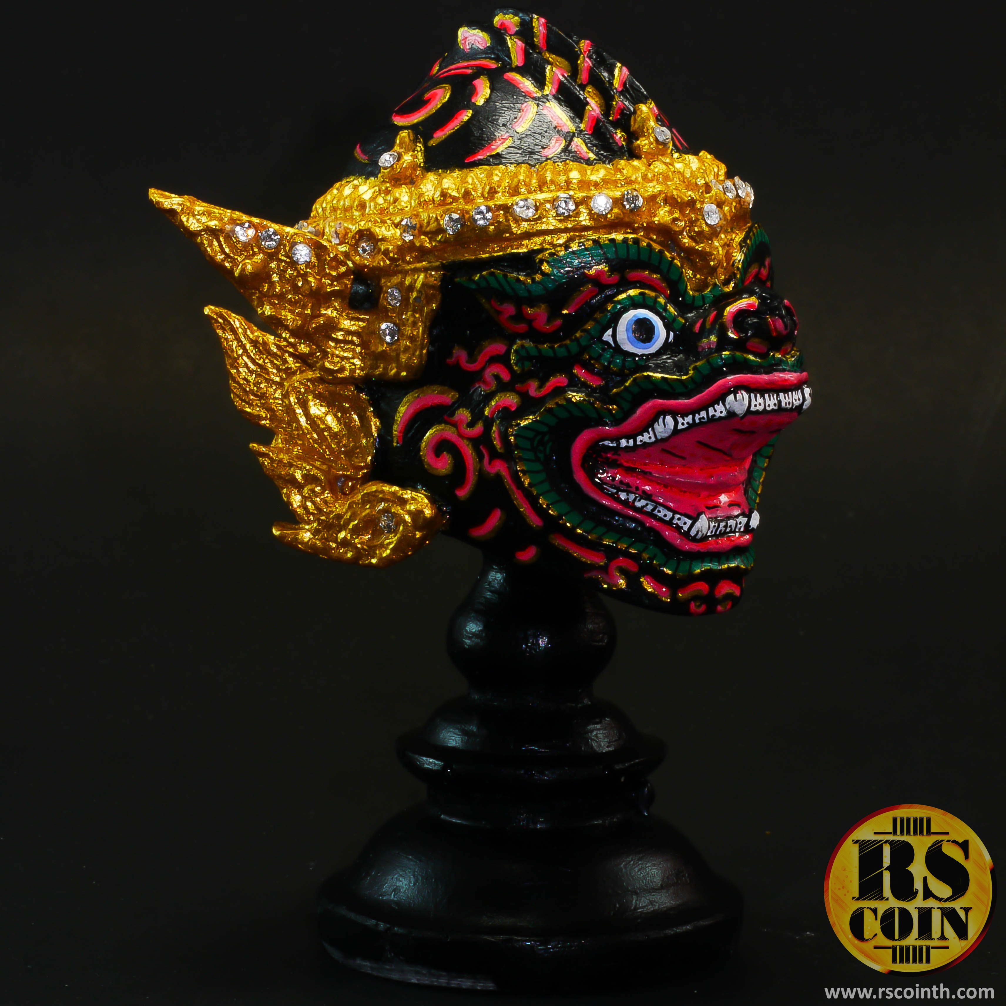 หัวโขนเรซิ่น - นิลพัท (Ramakien Black Ape Nila Khon Mask Size.S - Pre Order)