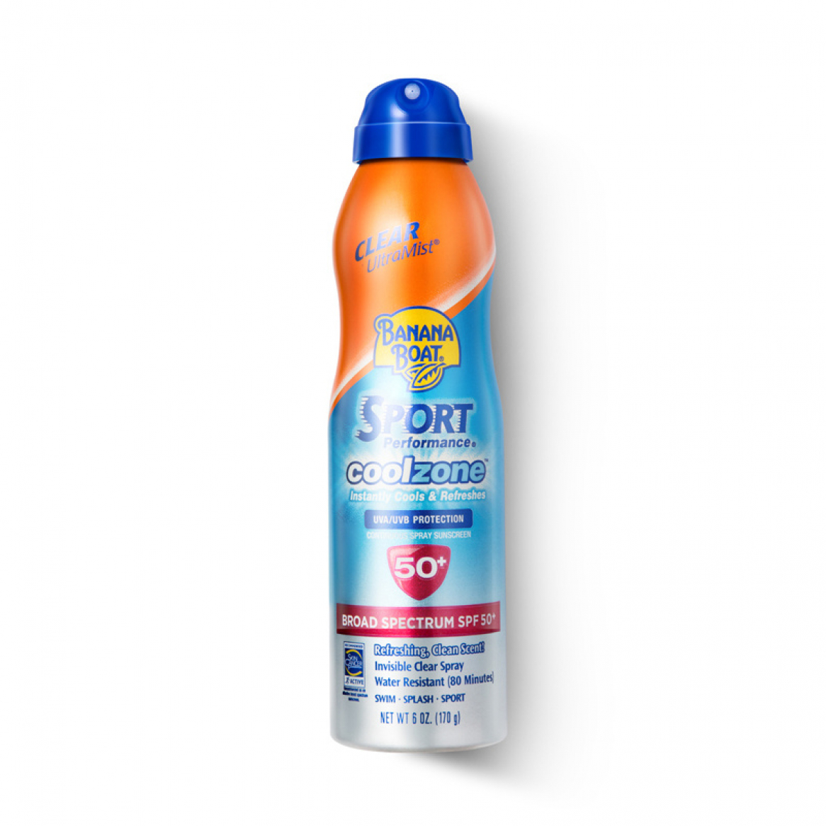 BANANA BOAT SPORT COOL ZONE ULTRAMIST CLEAR SUNSCREEN SPRAY SPF50 PA+++ สเปรย์กันแดดสูตรเย็นสำหรับผู้เล่นกีฬา