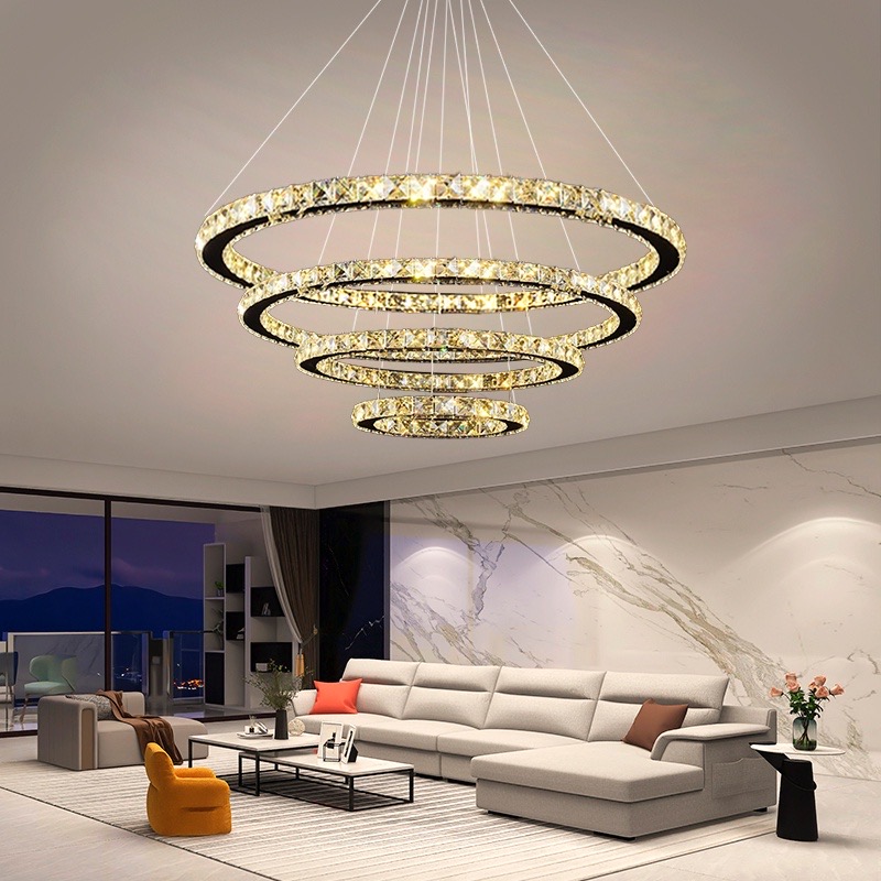 โคมไฟแขวน ไฟเพดาน crystal rings LED โคมเพดาน โคมไฟเพดาน ไฟระย้า ไฟช่อ ไฟกิ่ง สวยทันสมัย ไฟตกแต่ง หรูหรา ทนทาน ประหยัดไฟ