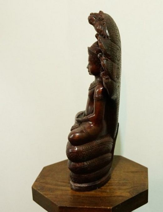 พระนาคปรก หลวงพ่อศิลา ขนาด 7 นิ้ว รมดำ มันปู