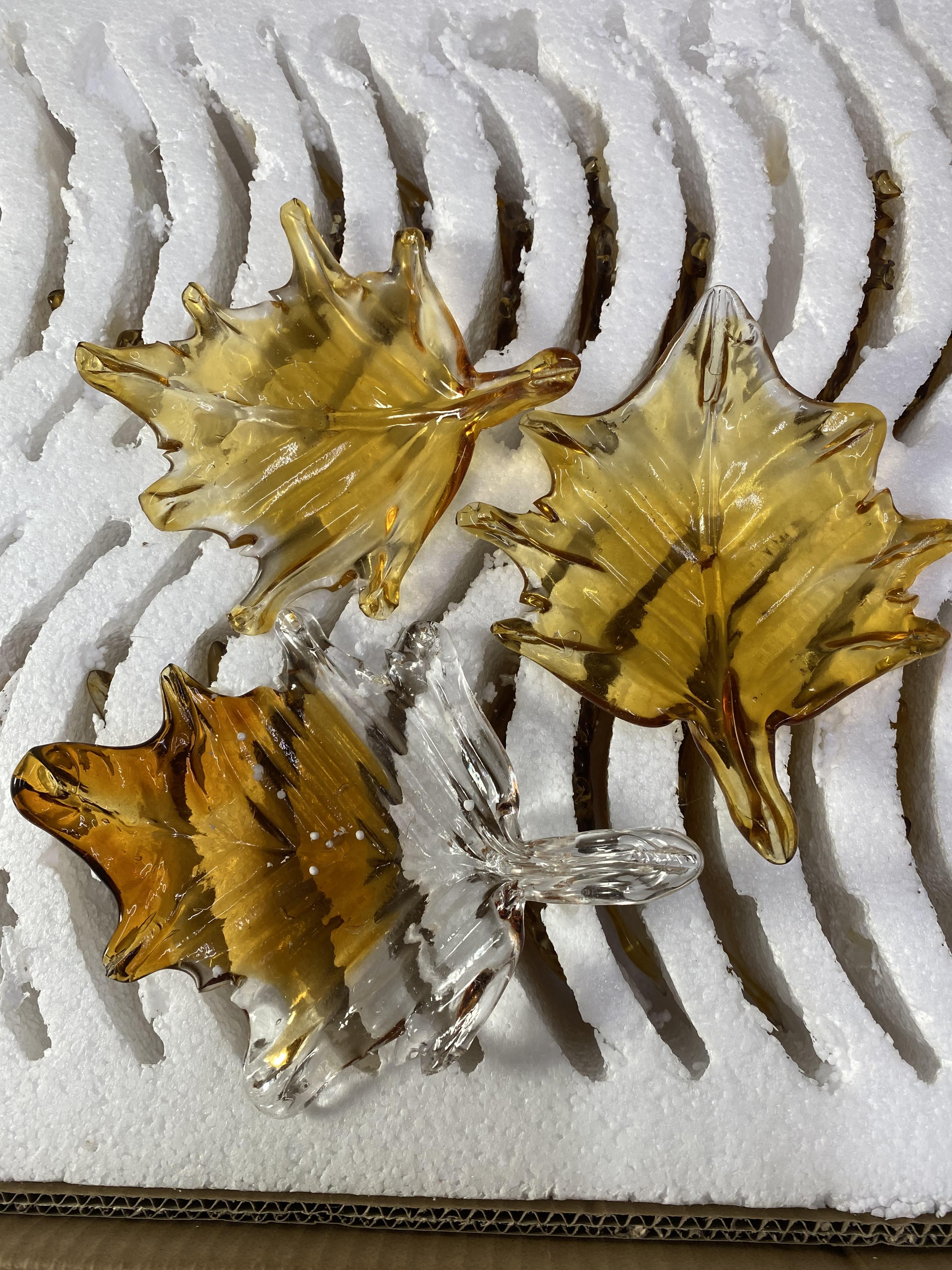 Maple Leaves crystal glass สำหรับ ไฟระย้า โคมไฟ โคมแขวน ไฟเพดาน โคมระย้า ไฟแขวน ไฟกิ่ง ไฟช่อ โคมไฟแขวน