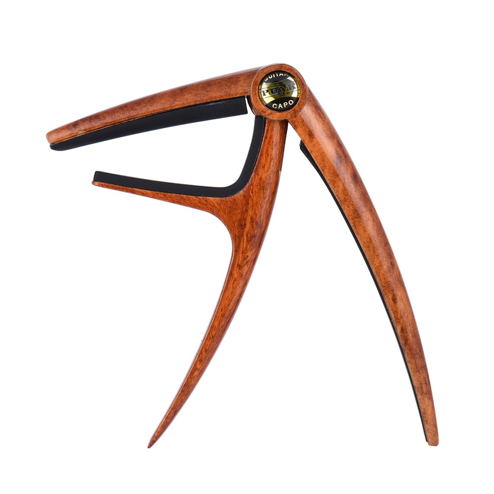 High Quality Deluxe Quick Change Capo Zinc Alloy for Acoustic Folk Classical Electric Guitar Bass Ukelele Mandolin Banjo Red Wood Color