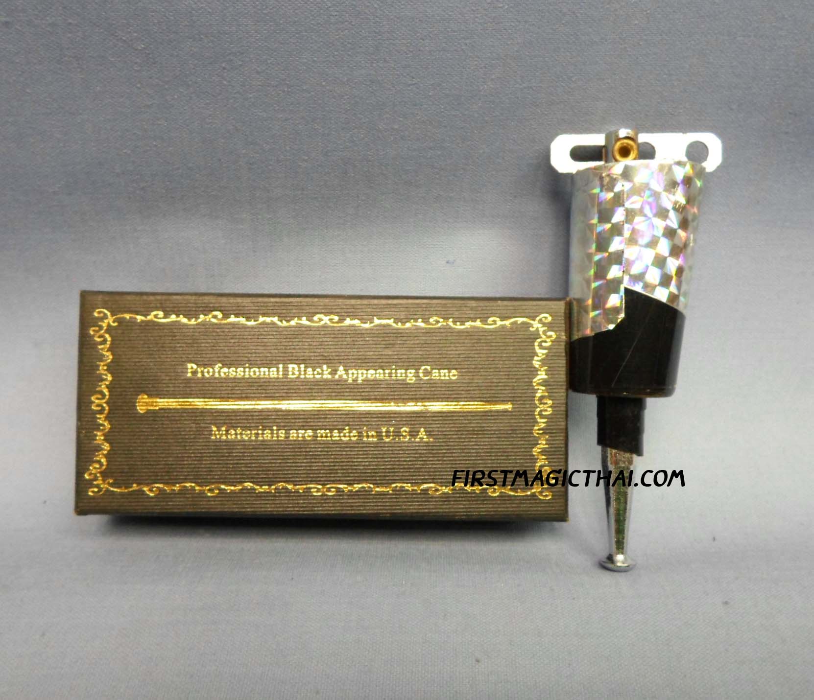 ผ้าเป็นไม้เท้า สแตนเลส ดำ รุ่นปลายแหลม