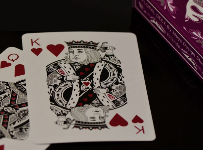 Purple Floral Playing Cards by Aloys Studio