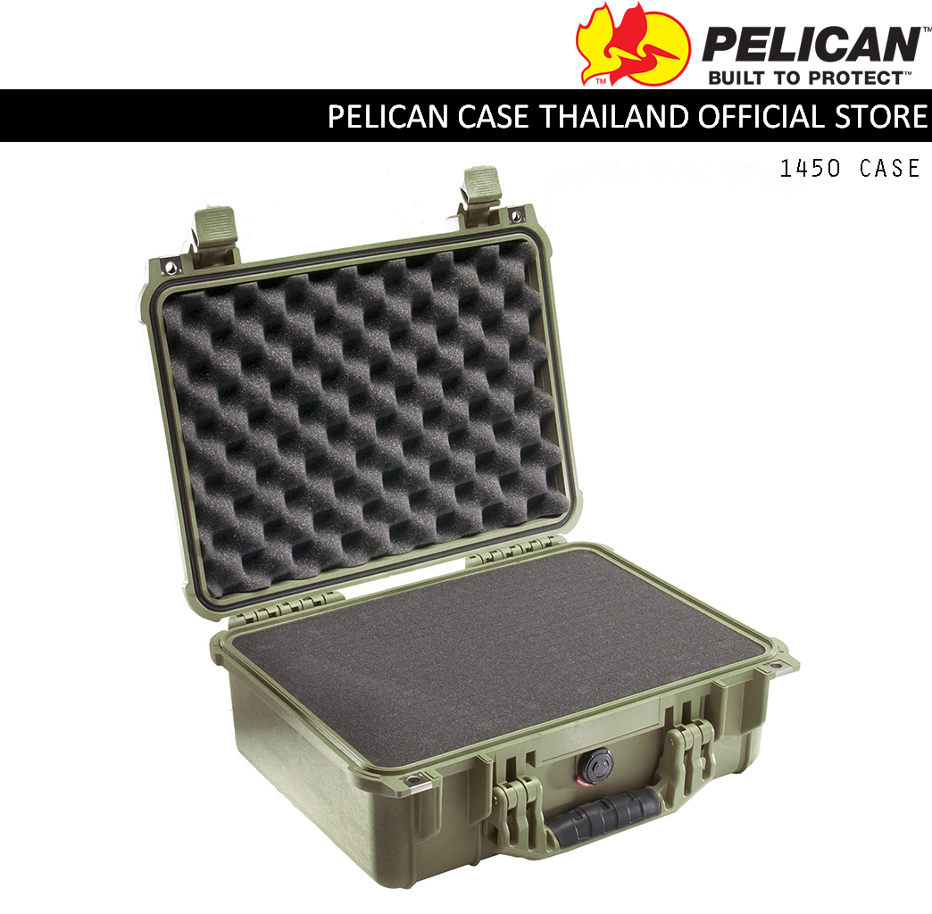 PELICAN 1450 CASE WITH FOAM, OD GREEN