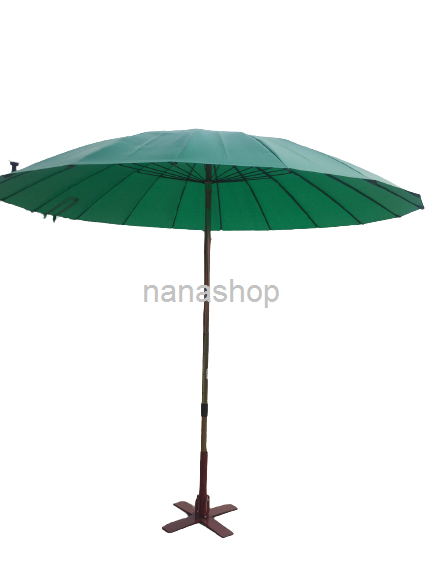 ร่มแม่ค้าขนาด60นิ้ว(กางแล้วกว้าง2.5เมตร)ร่มขายของ ตรากบ รุ่นแกนเหล็กด้ามต่อปรับสูงต่ำได้ ปลายลวดติดกิ๊บเหล็ก ร่มแข็งแรงทนทาน