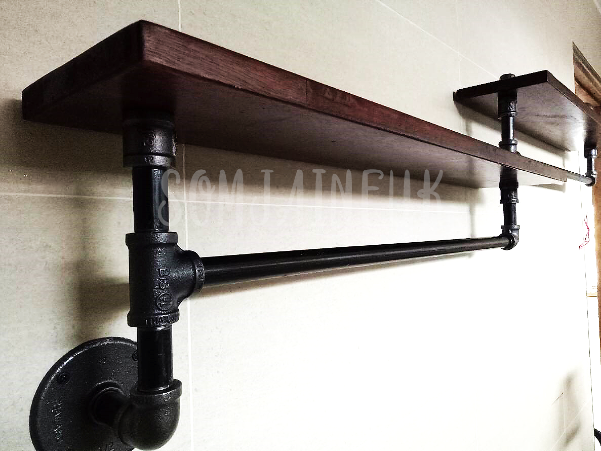 เซ็ทชั้นวางของ ราวแขวนผ้าในห้องน้ำ พร้อมที่ใส่กระดาษชำระสไตล์ Loft