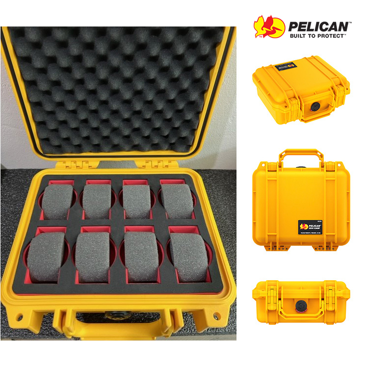 PELICAN 1200 CASE WITH WATCH FOAM - YELLOW - กล่องใส่นาฬิกา 8 เรือน