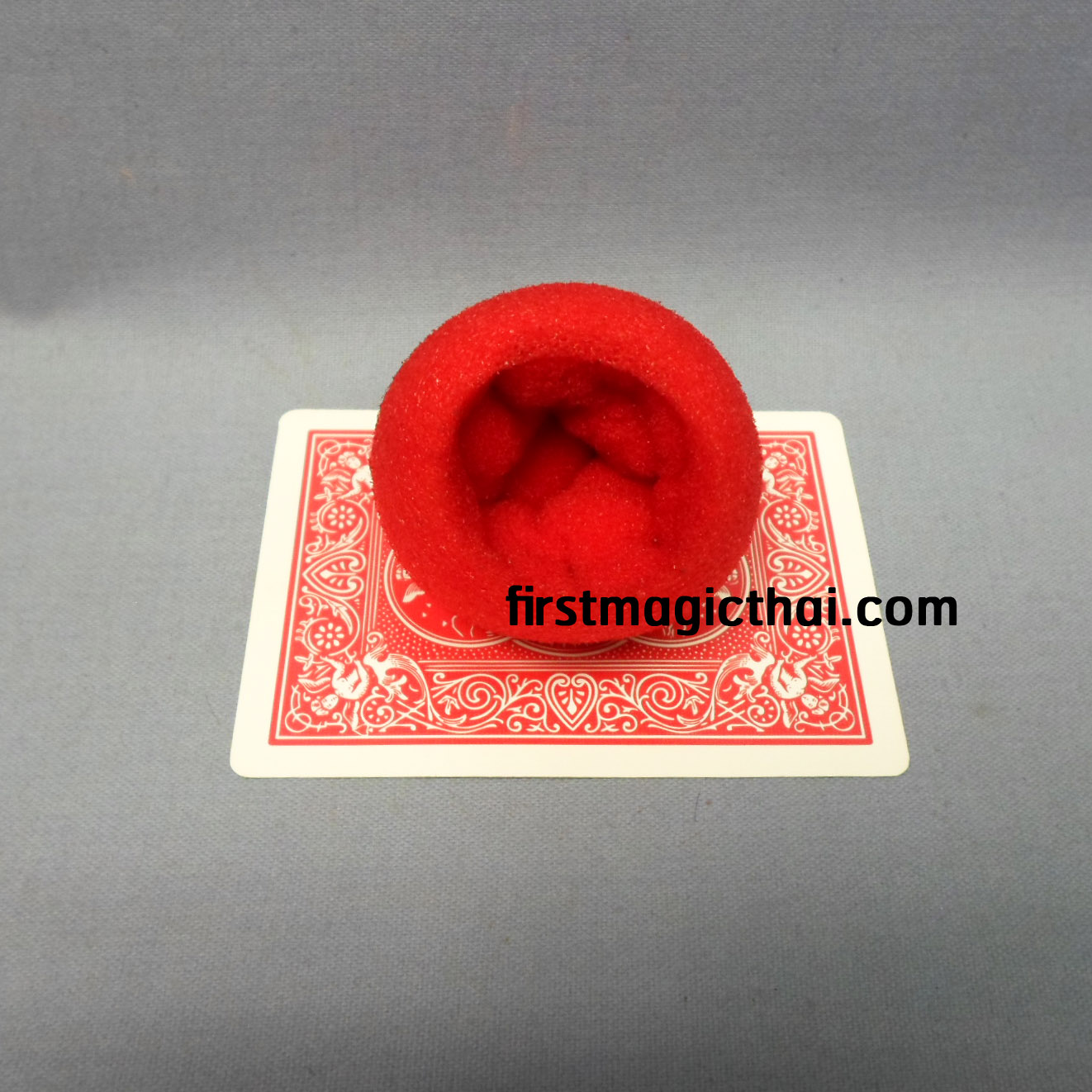 ฟองน้ำกลม สีแดง เล็กเป็นใหญ่ ขนาด 1.8=3.6 นิ้ว