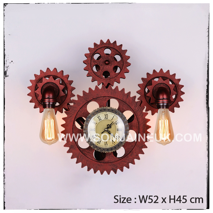 #002 โคมไฟเฟืองเกียร์หมุนได้แบบติดผนัง สไตล์ลอฟท์ เรโทร (American Retro Gear Lamp) แถมฟรีหลอดเอดิสัน !!!