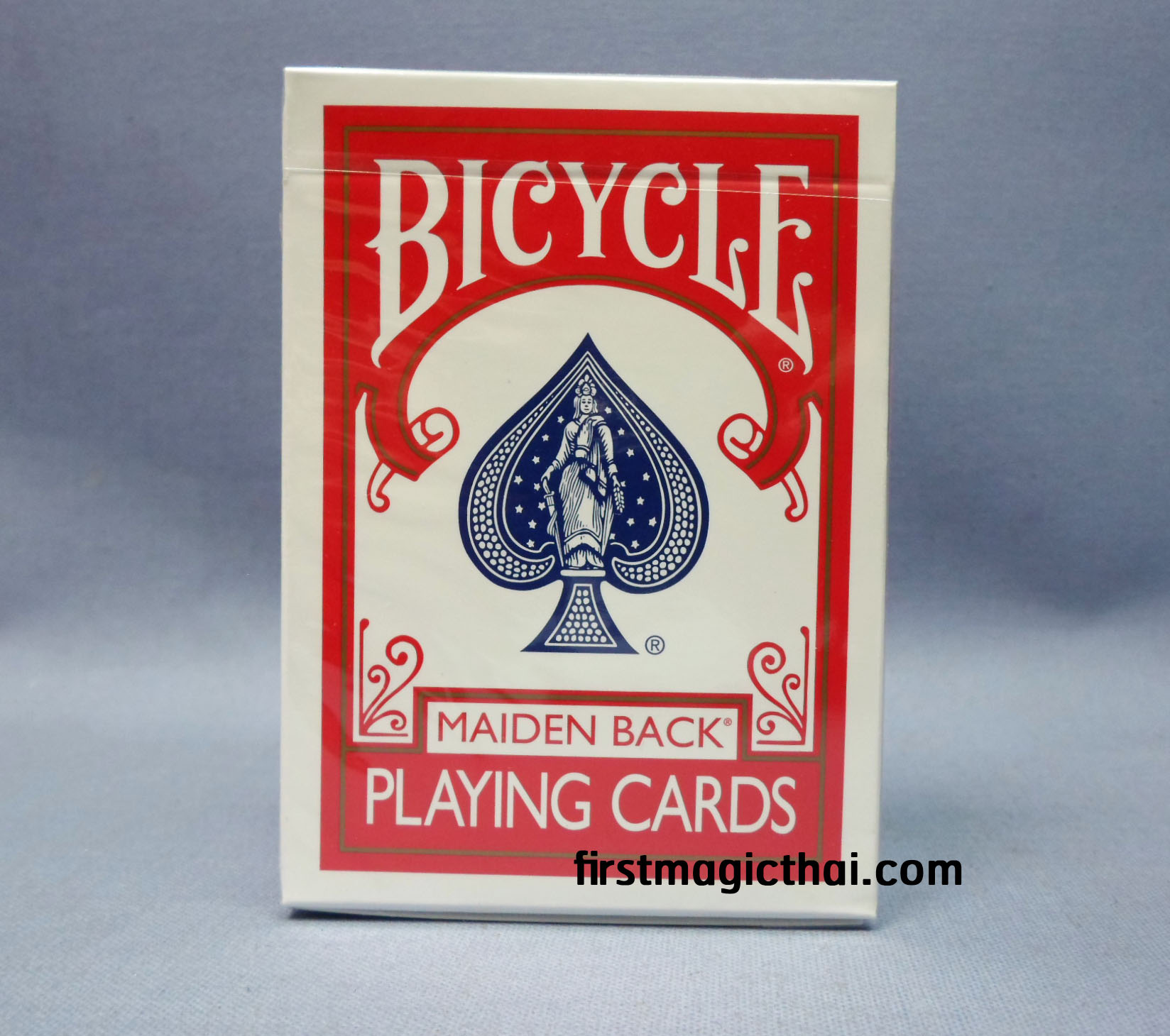Red Marked Bicycle Maiden Backs Playing Cards / ไพ่แกะดอก 4 ด้าน