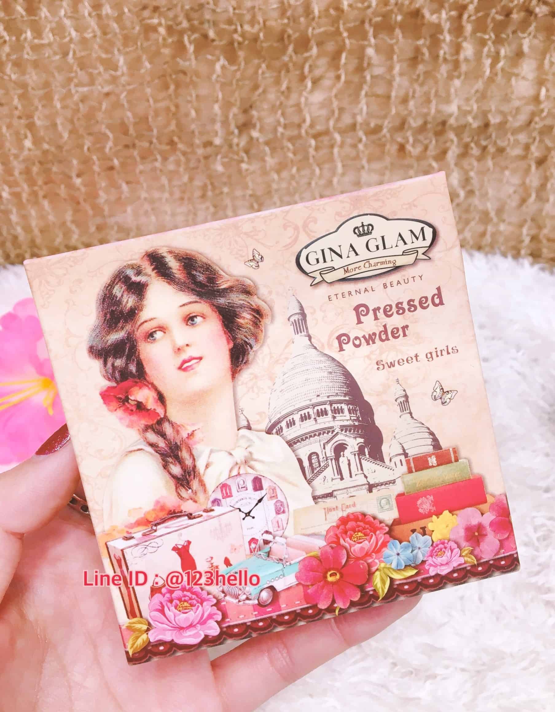 Gina Glam Pressed Powder Sweet Girls 15g. NO.G33 จีน่า เกลม พาวเดอร์ สวีท เกิร์ลส ผลิตภัณฑ์แป้งทาหน้า 15 กรัม