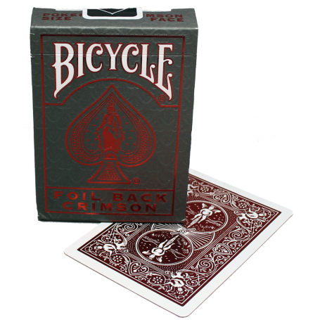 Bicycle Foil Back Crimson V2 Playing Cards (สีแดง)