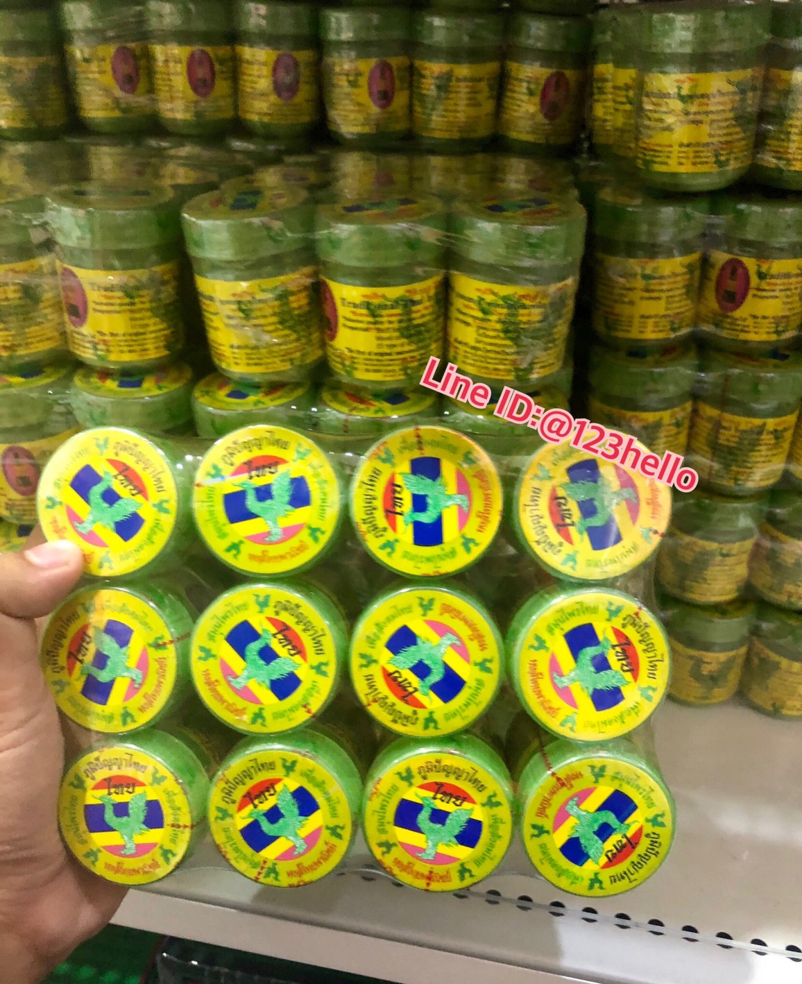 Hong Thai Traditional Thai herbal inhalant ยาดมสมุนไพร ตราหงส์ไทย บรรจุ 12 กระปุก