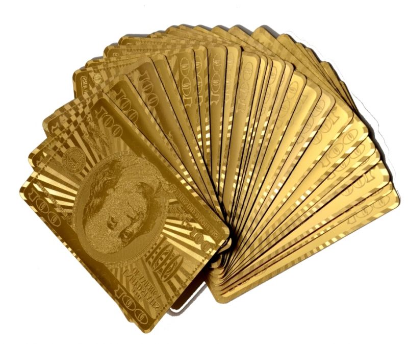 ไพ่ทอง (หลังไพ่ลาย ดอลล่า) / Gold Playing Cards