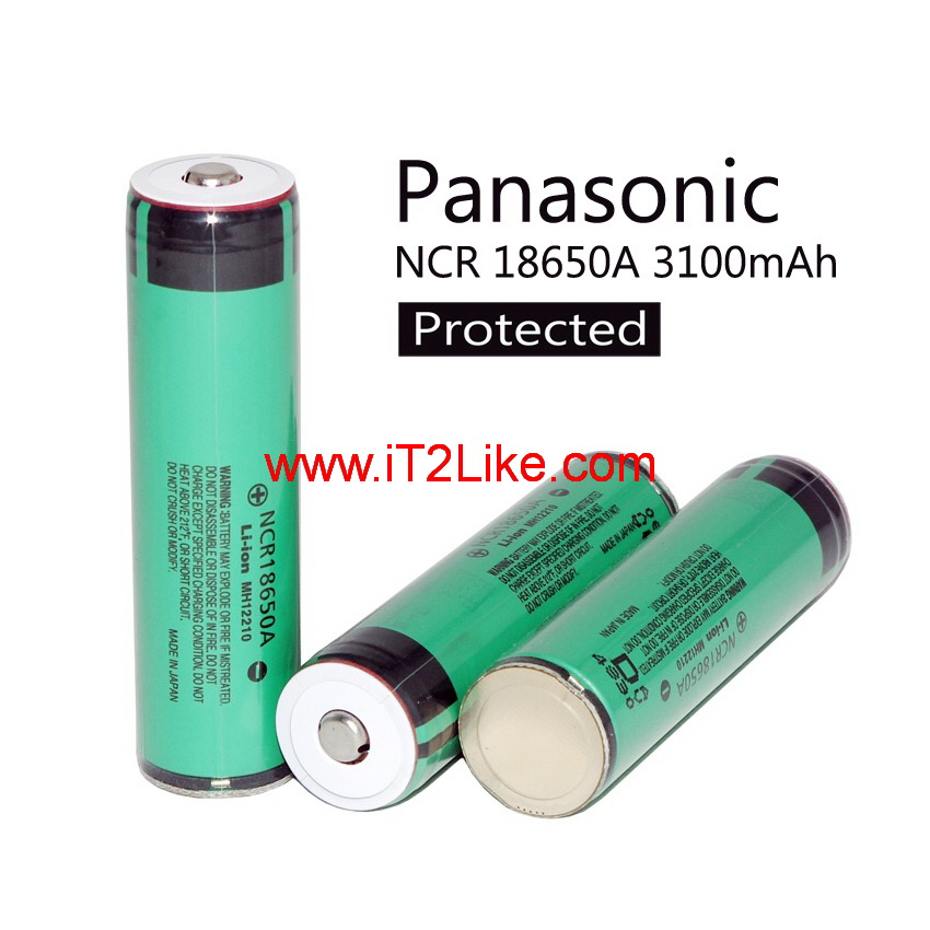 แบต ถ่าน Li-ion 18650 Panasonic NCR18650A 3100mAh มีวงจรป้องกัน ของแท้ Made in Japan
