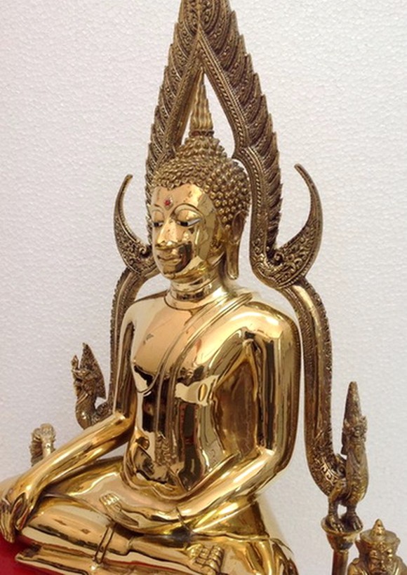 พระพุทธชินราช ทองเหลือง หน้าตัก 9นิ้ว ขัดเงา ฐานสูง