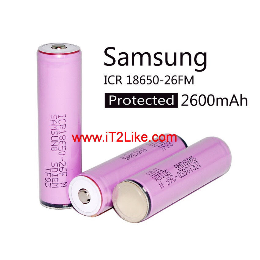 แบต ถ่าน Li-ion 18650 Samsung ICR18650-26F 2600mAh มีวงจรป้องกัน ของแท้ Made in Korea
