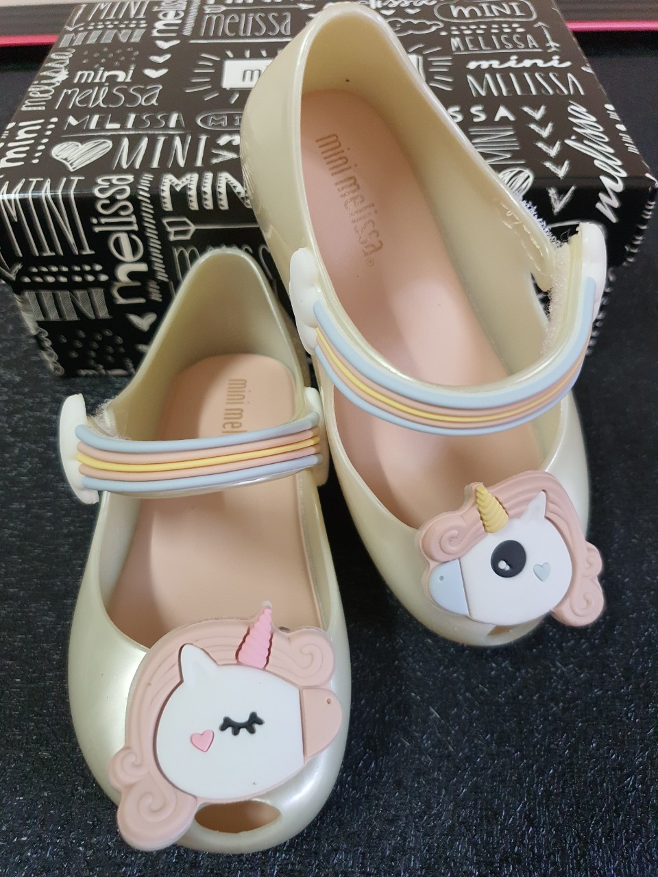 รองเท้าเด็ก Mini Melissa ไซส์ 13.5 cm. Unicorn สีครีม เบอร์ US7 สินค้าใหม่ ไม่ผ่านการใช้งาน