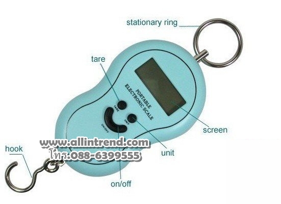 เครื่องชั่งน้ำหนักดิจิตอลแบบพกพา สีฟ้า