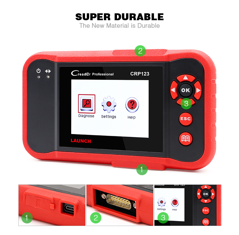 เครื่องสแกนโค้ด วิเคราะห์อาการรถยนต์ อ่านโค้ดต่างๆ Launch Creader CRP123 X431 OBD2 EOBD