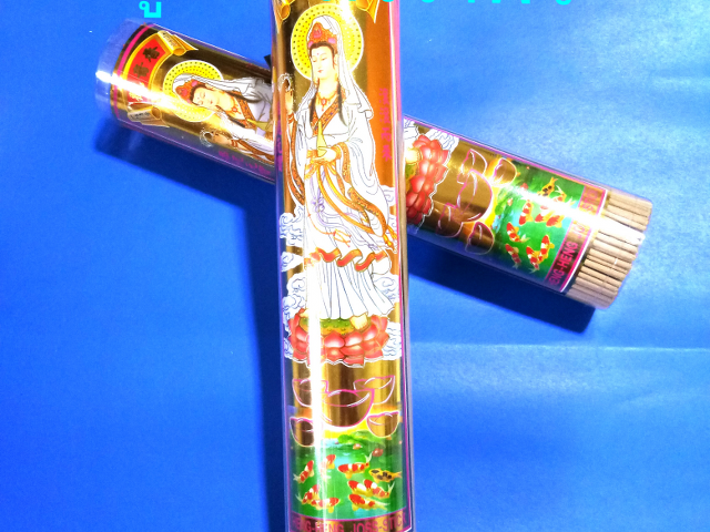 ธูปกระปุกยาว 33cm. 850g. สีธรรมชาติ ตราเจ้าแม่กวนอิม ตราเจ้าแม่กวนอิม