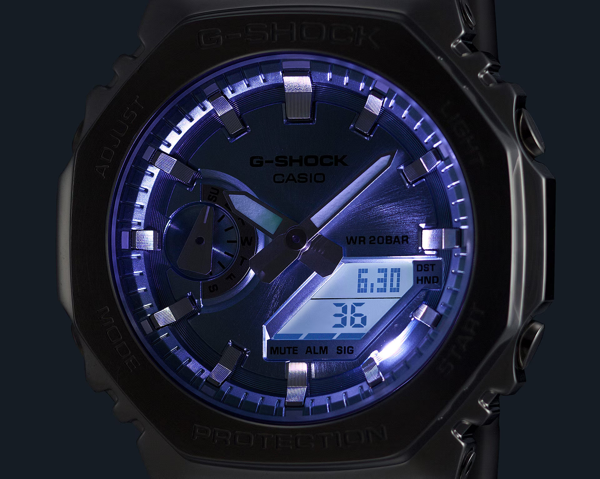 CASIO G-SHOCK นาฬิกาผู้ชาย รุ่น GM-2110D-8A ซีรีส์ 2100 G-STEEL จีช็อค