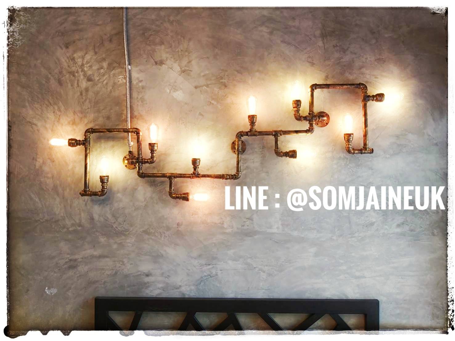 โคมไฟท่อแบบติดผนังขนาด 40x190 ซม มี 3 สีให้เลือก แถมฟรีหลอดเอดิสัน !!! ส่งฟรีทั่วประเทศ