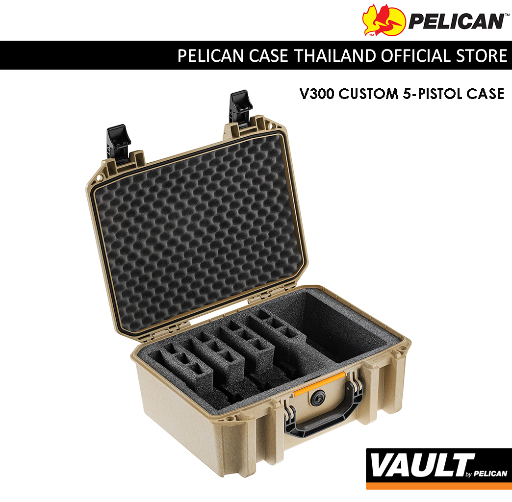 Pelican V300 Vault with Custom Foam - Desert Tan
