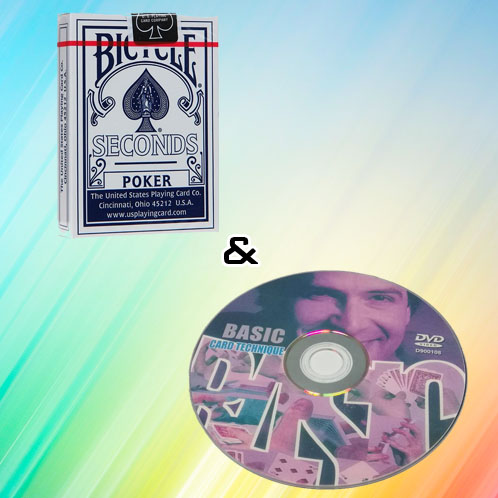 blue bicycle seconds poker + dvd basic card trick