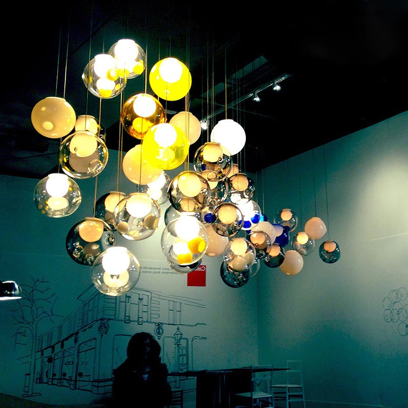 โคมเพดาน ไฟเพดาน Art Creative Glass Modern Ball LED โคมแขวน ไฟแขวน โคมไฟแขวน ไฟระย้า ไฟช่อ ไฟกิ่ง ไฟห้อย สวยทันสมัย ไฟตกแต่ง หรูหรา ทนทาน ประหยัดไฟ