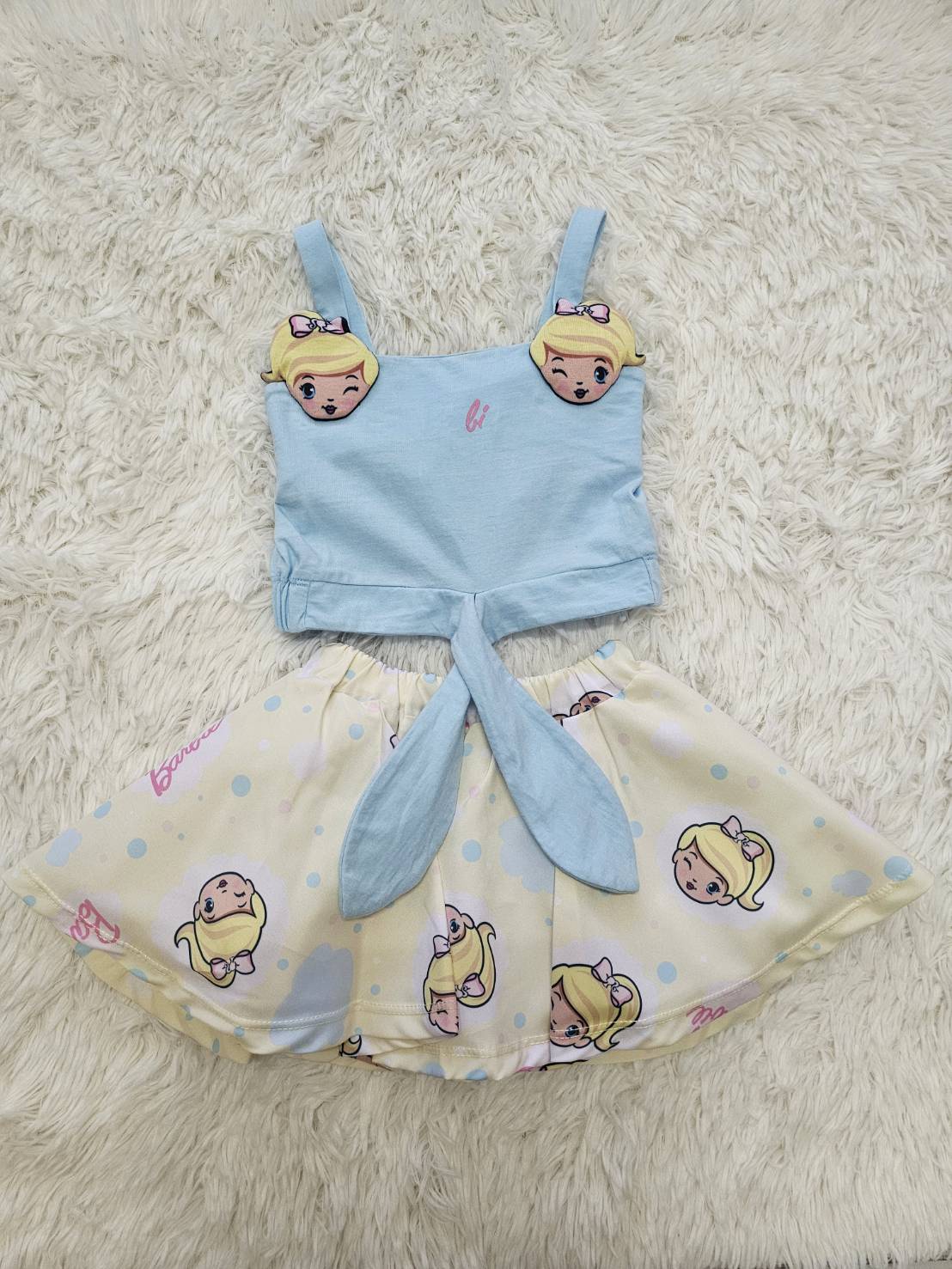 ชุดเซ็ท Barbie Baby ไซส์ S by ChaLom มือสอง เหมือนใหม่ ตำหนิ>สกรีนBarbieที่หน้าอกลอก
