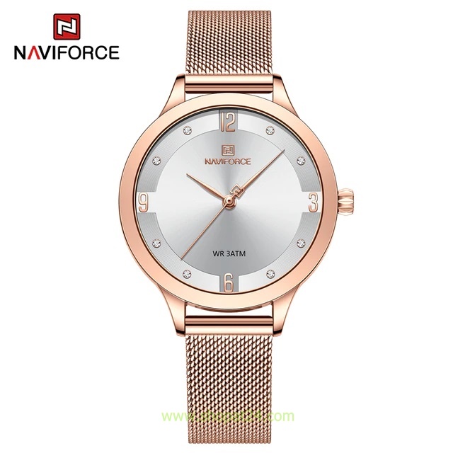 นาฬิกา Naviforce รุ่น NF5023 RG SIL สีทองชมพู หน้าเงิน ของแท้ รับประกันศูนย์ 1 ปี ส่งพร้อมกล่อง และใบรับประกันศูนย์ ราคาถูกที่สุด