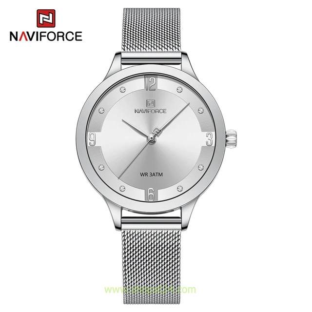 นาฬิกา Naviforce รุ่น NF5023 SIL สีเงิน ของแท้ รับประกันศูนย์ 1 ปี ส่งพร้อมกล่อง และใบรับประกันศูนย์ ราคาถูกที่สุด