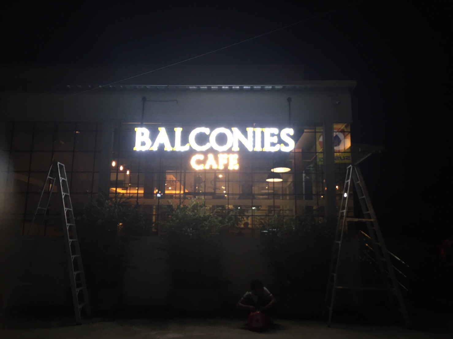 ป้ายไฟปิงปอง ป้านร้านกาแฟ ภัตคารเล้งหงษ์