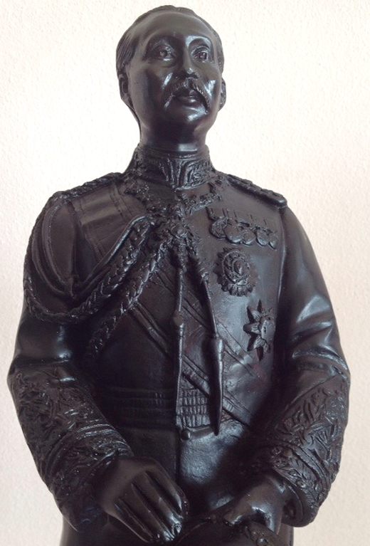 พระบรมรูป รัชกาลที่5 ประทับยืน ทองเหลือง รมดำ 9นิ้ว